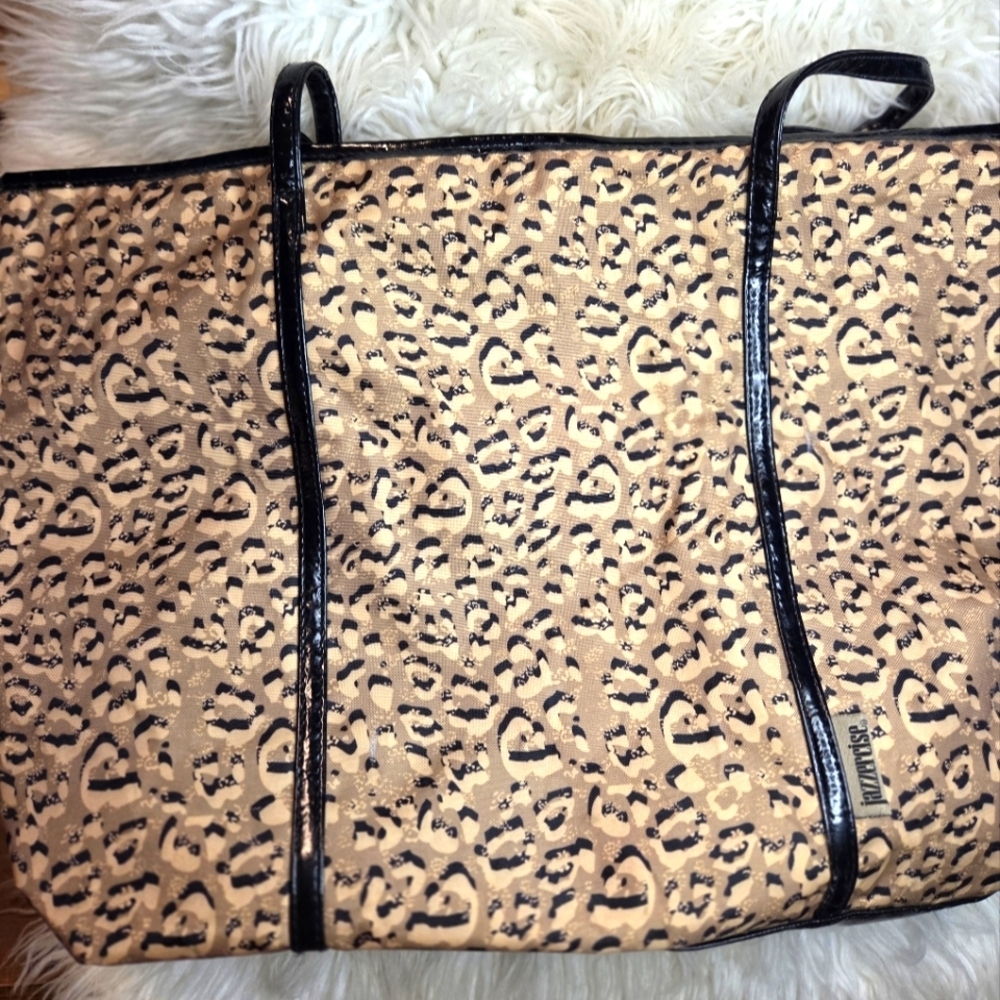 Jazzercise Cheetah Print Tote Shoulder Bag Large